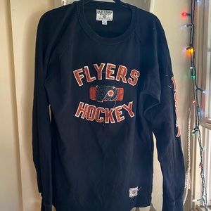 vintage old time hockey nhl philadelphia flyers long sleeve embroidered shirt